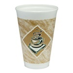 Foam Cup.  16 oz.  Café G™ Design.  25 Cups/Sleeve.