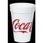 Foam Cup.  16 oz.  Coca-Cola Design.  25 Cups/Sleeve.