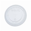 A Picture of product 120-220 Straw Slot Lid.  Clear.  Use with SD5, TS5, SD8, TP9, P12, TP12, R16, N16, N18, TN18, N20, TN20, and TN22 Plastic Cups.  100 Lids/Sleeve.