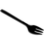 Caterware® Catermate® Serving Fork.  9" x 2".  Gloss Black.