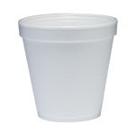 Round Foam Food Containers.  16 oz Squat.  White Color.  25 Containers/Sleeve.