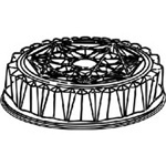 Caterware® Clear Plastic Domes. Deep Crystal Cut Dome. 16" Diameter, 2-1/2" Deep. Fits 4416, 4516 Trays.