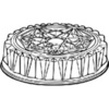 A Picture of product 193-127 Caterware® Clear Plastic Domes. Deep Crystal Cut Dome. 18" Diameter, 2-1/2" Deep. Fits 4418, 4518 Trays, 50 Trays/Case