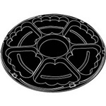 SmartLock® Caterware Lazy Susan Compartmented Trays. Black Plastic Tray. 18" Diameter, 6-Compartments, 50 Trays/Case.