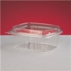 A Picture of product 217-806 Clear Hinged Deli Container with High Dome Lid.  12 oz.  5.38" x 4.5" x 2.88".  100 Containers/Sleeve.