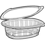 APET Hinged Lid Deli Containers. 16 oz. Clear Hinged Container. 4.92" x 5.87" x 2.48".