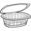 A Picture of product 217-814 APET Hinged Lid Deli Containers. 24 oz. Clear Hinged Container. 6.00" x 7.28" x 2.28".