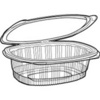 A Picture of product 217-815 APET Hinged Lid Deli Containers. 12 oz. Clear Hinged Container. 4.92" x 5.87" x 1.89".