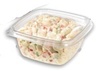 A Picture of product 217-818 BOWL 32OZ SQUARE CLEAR. APET BASE ONLY SALAD CONTAINER.