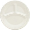 A Picture of product 241-219 Concorde® Non-Laminated Foam Plate.  9" Compartmented Plate.  White Color.  125 Plates/Sleeve.