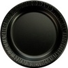 A Picture of product 241-228 Quiet Classic® Foam Laminated Dinnerware Plates. 6 in. diameter. Black. 1000 count.