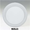 A Picture of product 241-422 Ultra Clear™ Plastic Dinnerware.  9" Diameter Plate.  Clear.  Use LPF95 Lid.  25 Plates/Sleeve.
