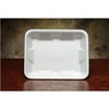 A Picture of product 341-197 Foam Supermarket Heavy Duty Tray #4P.  9.25" x 7.25" x 1.13".  White Color.  400 Trays/Case.