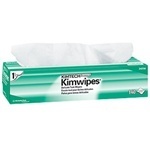KIMTECH SCIENCE* KIMWIPES* Delicate Task Wipers.  Pop-Up Box.  14.7" x 16.6" Wiper.  White Color.  140 Wipers/Pop-Up Box, 15 Boxes/Case.
