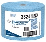 WypAll Wipers.  Jumbo Roll.  9.6" x 13.4".  Blue Color.  717 Wipers/Roll.