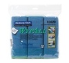 A Picture of product 351-300 WYPALL* Microfiber Cloths with Microban® Protection.  15.75" x 15.75" Wiper.  Blue Color.  6 Wipers/Pack.