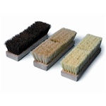 Hand Deck Scrub Brush.  Chemical Resistant Polypropylene.  10" Wood Block with Both Tapered and Threaded Holes.