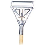 Wet Mop Handle.  Janitor Quick Change.  1-1/8" x 60" Wood Handle.  For use with narrow band mop heads.