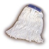 A Picture of product 530-306 Mop Head.  Natural Screw-Type, Cut-End.  Rayon Yarn.  #24 Value Line.  1-1/4" Narrow Vinyl Head Band.