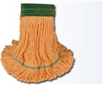 O'Dell 4000 Series Looped-End Wet Mop with Red 5 inch Mesh Headband. Large. Orange.