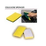 Green Backed Scrubber Sponge.  6-1/4" x 3-1/4".  Yellow Color, 5/Pack