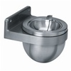 A Picture of product 551-103 Ash Receptacle.  8-13/16" x 7-1/2" x 9-9/16".  Chrome Color.  Push button drops debris into liner. Liner included.