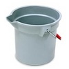 A Picture of product 560-106 BRUTE® Round Bucket.  10 Quart (2.5 Gal).  10-1/2" Diameter x 10-1/4".  Gray Color.  Features molded graduations.