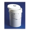 A Picture of product 560-201 Pail with Lid and Metal Handle.  5 Gallon Capacity.  Lid features Flexspout and gasket cover.  White Color.  High Density Polyethylene.