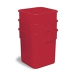 Huskee™ Square Receptacle.  32 Gallon.  21-1/2" x 21-1/2" x 22-1/2" Tall.  White Color.