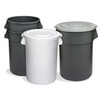 A Picture of product 562-147 Huskee™ Round Receptacle.  32 Gallon.  22" Diameter x 27-3/8" Tall.  Gray Color.