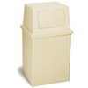 A Picture of product 562-180 King Kan® Receptacle with Hinged Lid.  50 Gallon.  23-3/4" x 23-3/4" x 40-1/2" Tall.  Brown Color.  FM and CSFM Approved.