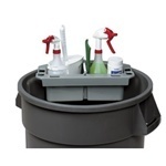 Huskee™ Maid Caddy.  5" x 9-3/4" x 16-1/2".  Gray Color.  Fits on round or square Huskee™ receptacles and the fifty gallon Tilt-N-Wheel™ receptacle.