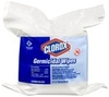A Picture of product 601-713 Clorox® Healthcare® Germicidal Wipes, 12 x 12, Unscented, 110/Canister, 2 Canisters/Case.