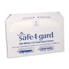 A Picture of product 823-202 Safe-T-Gard™ White 1/2-Fold Toilet Seatcovers.  14.3" x 16.8".  White Color.  250 Sheets/Package.