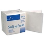 Soft-n-Fresh® Patient Care Disposable Wash Cloths (1/4 Fold).  13" x 13".  White Color.  50 Cloths/Package.