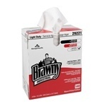 Brawny Industrial™ Light Duty 2-Ply Paper Wipers.  8" x 12.5".  White Color.  148 Wipers/Pop-Up Box.