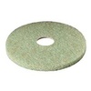 A Picture of product 968-305 3M™ TopLine Autoscrubber Pad 5000. Low-Speed. 14" Diameter, Green/Amber Color, 5 Pads/Case.