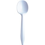 Style Setter® Medium Weight Polypropylene Cutlery.  Soup Spoon.  White Color.  5.6" Long.