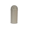 A Picture of product 965-403 Marshal® Classic Container with Dual Door Lid. 15 Gallon. 15-3/8" Diameter x 36-1/2". Beige Color.