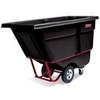 A Picture of product RCP-1305BLA Rubbermaid® Commercial Standard Duty Rotomolded Plastic Tilt Truck with 850 lb Capacity. 60.50 X 28.00 X 38.63 in. Black.