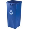 A Picture of product 970-490 Untouchable® Square Recycling Container.  23 Gallon.  16-1/2" x 15-1/2" x 30.9".  Blue Color.