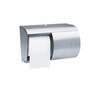 A Picture of product 971-172 Coreless Double Roll Bath Tissue Dispenser.  10.1" x 7.1" x 6.4".  Stainless Steel.  Holds two full standard rolls of coreless tissue.