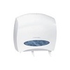 A Picture of product 967-629 Kimberly Clark Professional JRT Jr. Escort Jumbo Roll Bathroom Tissue Dispenser with Stub Roll. White. 16" W x 14.13" H x 5.75" D.