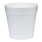 Round Foam Food Container.  32 oz.  White Color.  25 Containers/Sleeve.