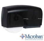 Scott® Essential™ Coreless Jumbo Roll Toilet Paper Dispenser (09608), 2 Roll Capacity, Black, 20.1" X 10.9" X 5.9" (Qty 1)