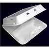 A Picture of product 971-835 SmartLock Vented Foam Hinged Lid Containers, , 9 x 9.25 x 3.25, 3-Compartment, White, 150/Carton