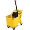 A Picture of product 972-046 Tandem™ Bucket and Wringer Combo.  31 Quart Bucket.  22-5/8" x 13-1/4" x 32-1/4" (H).  Accepts up to 24 oz. mops.. Yellow Color.