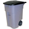 A Picture of product RCP-9W27GY Rubbermaid® Commercial Square Brute® Rollout Container,  Square, Plastic, 50gal, Gray