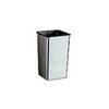 A Picture of product 966-637 Floor Standing Waste Receptacle with Open Top. 21 gallon. Satin Finish Stainless Steel. 14" x 14" at top, 30" H. Vinyl wall bumper, rubber feet.