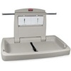A Picture of product 973-634 Rubbermaid Baby Changing Station. Horizontal. Meets all global safety standards. Built-in shelf and liner storage. 33.25" L x 4" H.